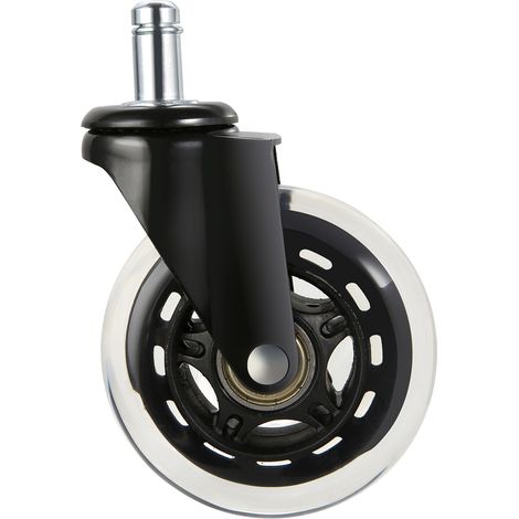 Mophorn Bürostuhlrollen, 5er-Set, 7,6 cm (3 Zoll), robuste Lenkrollen für Hartholzböden und Teppiche, Tragkraft 59 kg, universell passend für die meisten Stühle