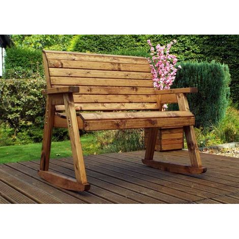 Bench Rocker with Cushions - W120 x D77 x H102 - Fully Assembled - Green