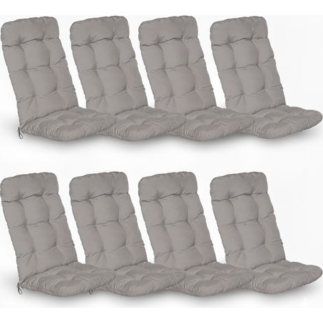 8er Set Hochlehner Auflagen Flair HL, 120x50x8cm, Hellgrau