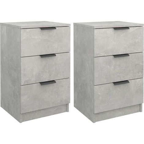 Maison Exclusive - Mesitas de noche 2 unidades color gris hormigó (1/5)