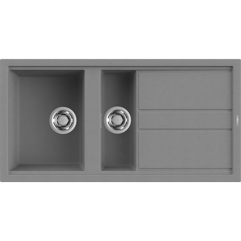 Lavello Elleci Incasso 2 vasche 100x51 Best 475 Metaltek Grigio Titanium LMB47573 (1/3)