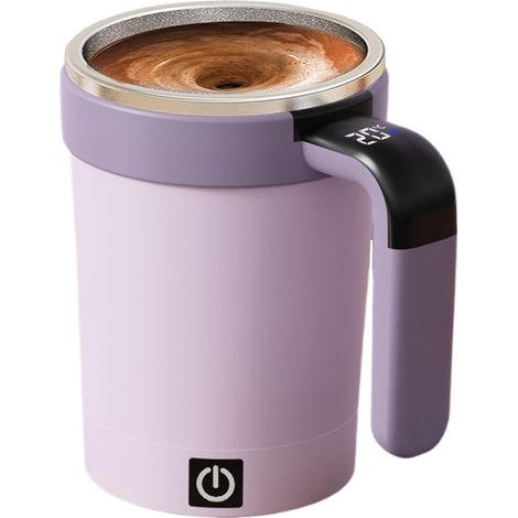Selbstumrührender Kaffeebecher – Tragbarer Becher mit Temperaturanzeige und Rührstab Selbstmischender Becher (1/5)