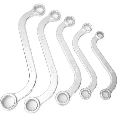 5pc Set de Clés S Double Bout Métrique 10-19mm Chrome Vanadium – Pour Mécanique Pro et Réparation Auto (1/5)