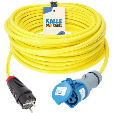Kalle Adapterkabel Schuko 2,5mm² auf CEE 230V Extreme Signal Gelb IP44 5 Meter (1/4)