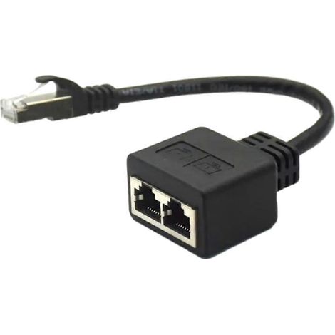 RJ45-Splitter-Adapterkabel (1x Stecker auf 2x Buchse) für Ethernet-LAN (1/5)