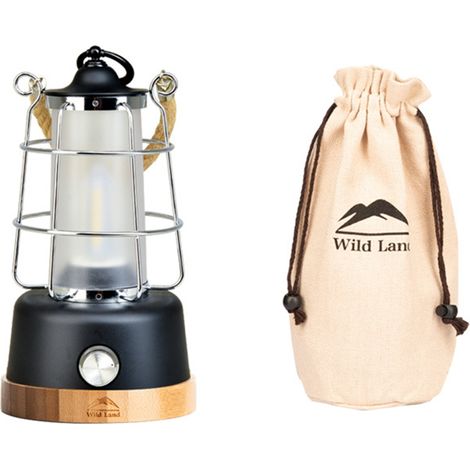 1 Lampe de camping LED, 350 lumens, dimmable, température ajustable, batterie 5200 mAh, power bank USB, corde chanvre (1/5)