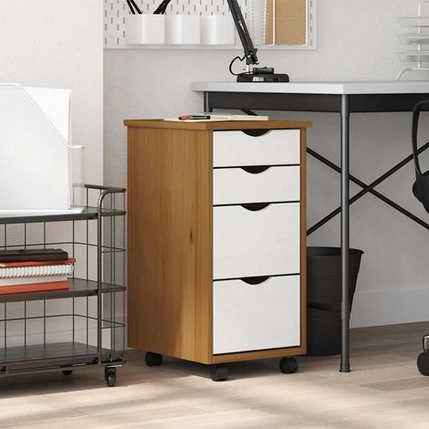 Meubles de Rangement,Armoire roulante avec tiroirs MOSS bois de pin marron miel CFW291426 (1/5)