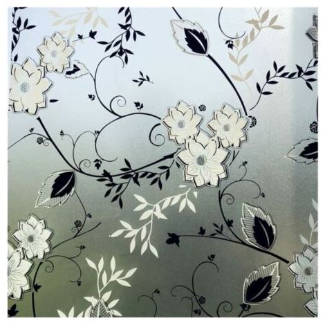 Film de confidentialité pour fenêtre, film statique pour verre à motif floral, 30 x 100 cm (1/5)