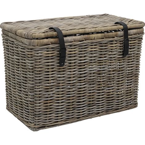 Baule L80 x P45 x H55 cm e L70 x P35 x H45 cm in Kubu Grigio naturale - Lotto di 2 - NEFTA (1/5)