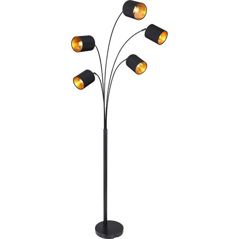 Globo - stehlampe - Kaddy - schwarz - metall - bogenlampe - E14 -