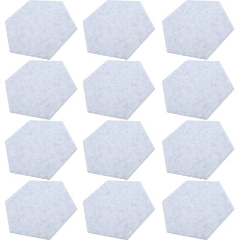 12Pcs Panneaux Acoustiques Hexagonaux Auto-Adhésifs en Mousse, Isolation Phonique Murale, Coins en Coin Gris Argenté (1/5)
