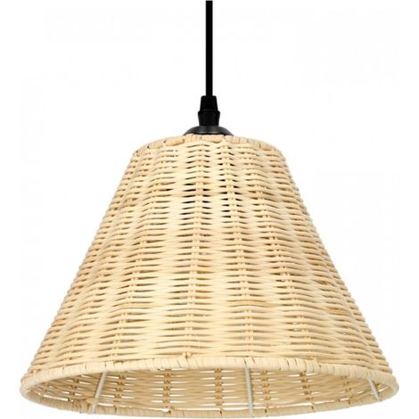 Lámpara colgante de bambú estilo bohemio de 25 cm y 1 bombilla E27. (1/5)