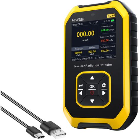 Detektor für nukleare Strahlung, Echtzeitüberwachung von Röntgen-, Gamma- und Betastrahlung, LCD-Bildschirm, akustischer, optischer und Vibrationsalarm