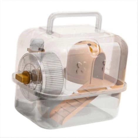 Cage portable pour hamster, sac de transport respirant pour petits animaux, sac pour cage d'extérieur pour animaux de compagnie, convient aux hamsters, écureuils, etc. (1/5)
