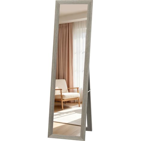 HOMCOM Specchio da Parete e da Terra in MDF per Soggiorno e Camera, Grigio (1/5)