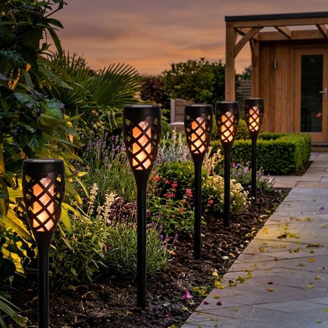 Outdoor Solar Flame Torch Stake Lights (1/2)