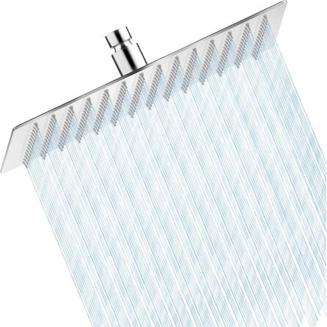 Regenduschkopf Edelstahl quadratisch 30x30cm mit Anti-Kalk-Düsen, gebürstetes Chrom (1/5)