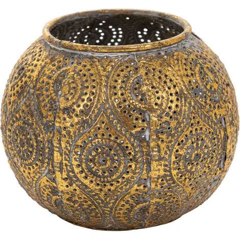 Portavelas de metal dorado 12.5x12.5x9.5 (1/5)