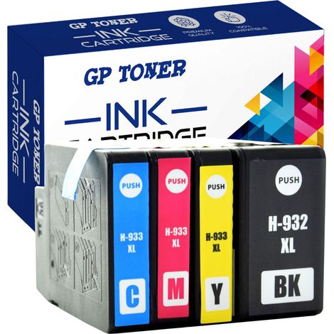 4 cartucce d'inchiostro CMYK per HP GP-H933XL (1/5)