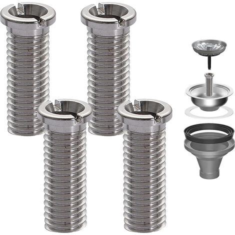 4 Pièces Vis pour Panier D'évier Acier Inoxydable, Vis Creuse pour Vannes à Tamis Argent M12 x 30 mm Vis Bonde pour Evier Cuisine avec Tête Creuse pour Bonde evier Cuisine Lavabo (1/5)