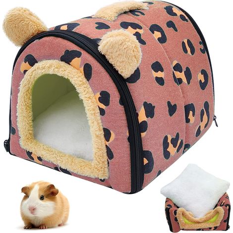 guinea pig cave guinea pig bed with removable cushion washable guinea pig cave cozy guinea pig bed guinea pig bed chinchilla ferret (red, A) (1/5)