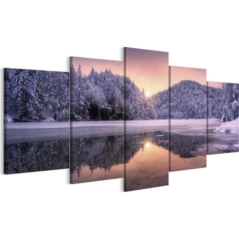 Quadro su tela italiana 100 x 50 cm pentattico - stile classico - natura Quadro su tela italiana 200 x 100 cm pentattico - stile classico - natura (1/5)