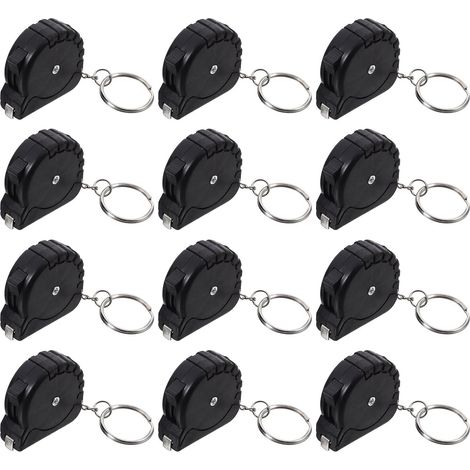 12 mini mètres ruban, acier carbone/ABS, rétractable, pour poche (1/5)