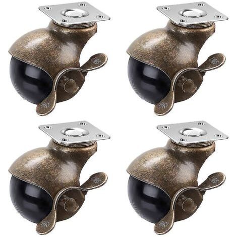 Ensemble de 4 roulettes robustes pour meubles, accessoires de meubles, roulettes vintage pour meubles. (1/3)