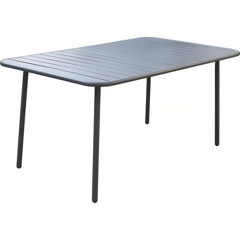 Table jardin en métal "Bilbao" - 150 x 90 x 71 cm - Gris