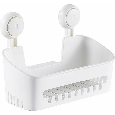 royaluxe- Serviteur Douche à Ventouse sans Perçage & Réutilisable Etagère Ventouse Simple d'Installation Charge 10KG Impérable Rangement Douche pour Carrelage Paroi de la Douche Salle de Bain & Cuisin (1/5)