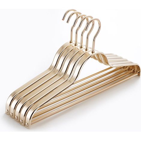 Cintres en aluminium doré brillant, extra larges, légers et robustes, adaptés aux costumes, vestes, chemises et robes de taille standard, lot de 10 (1/5)