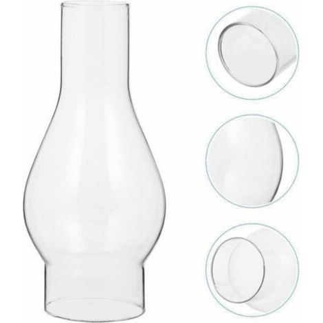 Abat-jour en Verre Transparent pour Lampe à Huile, Cheminée en Verre de Lampe à Pétrole, Abat-jour pour Lampe Kérosène, Accessoires Remplaçables (Size : Small) (1/4)