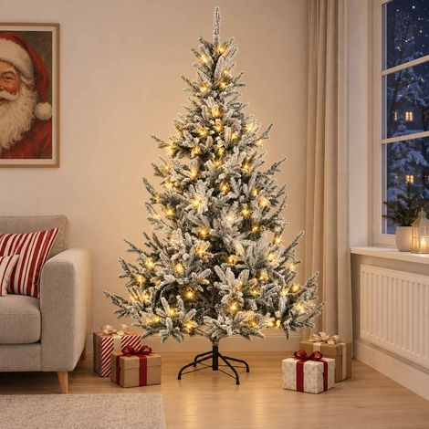 vidaXL Artificial Hinged Christmas Tree 120 cm 150 LEDs Warm White (1/5)