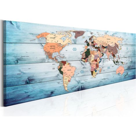 Quadro - World Maps: Sapphire Travels - 150x50 (1/4)