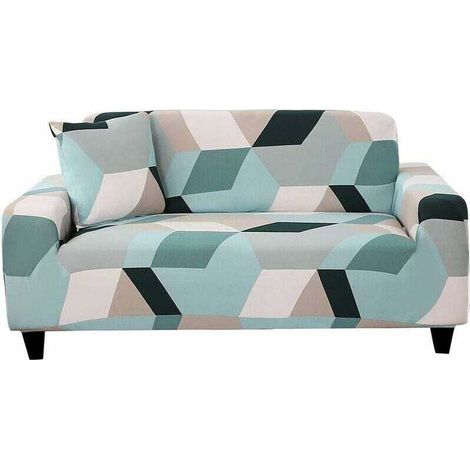 Stretch-Sofabezug, 3-Sitzer-Sesselbezug mit Armlehnen, elastischer Sofaschutzbezug, universeller Sofabezug (Sessel, helles Farbblockmuster)