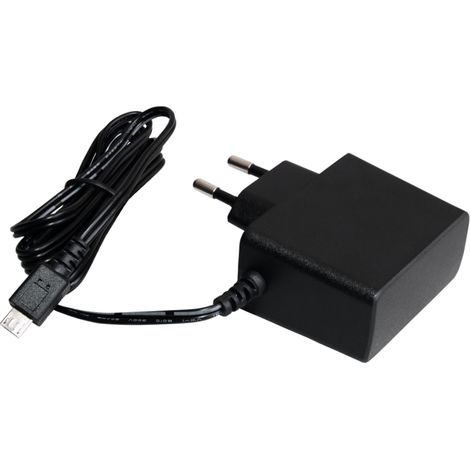 POSC05200A-micro: alimentatore POSC 5V/2A/10W, adattatore nero, presa CA: CEE 7/16, connettore micro USB