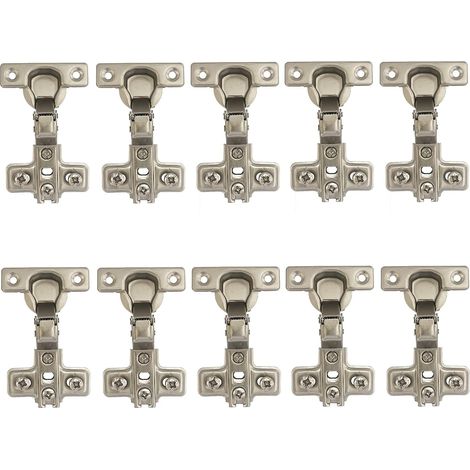 95 Degré Rentrant Charnières 26mm sans Amortissement pour Porte de Placard Cuisine Charniere pour Meuble Armoires Ferrage Rentrant Applique Lot de 10 (1/4)