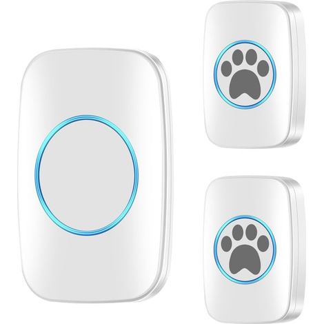 Sonnette sans Fil pour l'entraînement des Animaux de Compagnie, Sonnette sans Fil pour Chiens et Chats, étanche IP44, avec 60 sonneries et 5 Niveaux de Volume réglables pour Chiens et Chats (1/5)