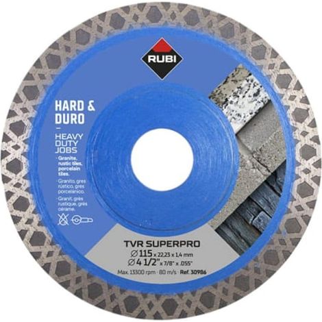 RUBI 30986 TVR-115 Super Pro Disco Diamond Hard Materials Tile Cutter