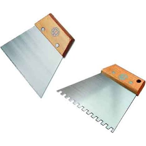 SPATOLA PER BOSTIK C/IMPUGNATURA IN LEGNO '541' PAVAN 140 mm - Dentatura a greca 5x7 mm Q.TA 6