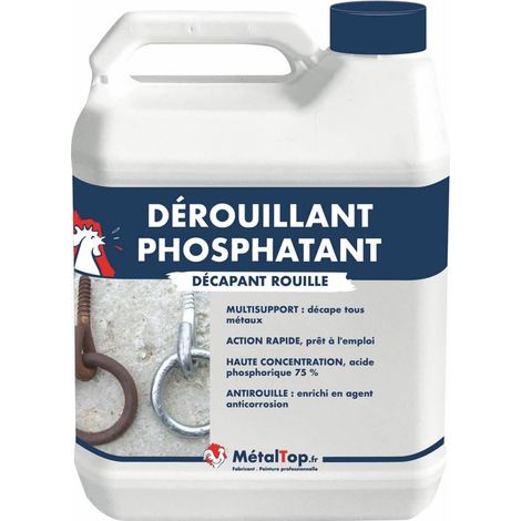 Metaltop – Décapant rouille 1 L incolore – Dérouillant métal à action rapide – Élimine rouille et corrosion – Application facile avec brosse ou rouleau