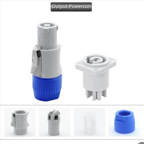 Connecteur Powercon Mâle - 3 Broches - 20 A 250 V - Pour Éclairage Scénique et Écrans LED - Gris - Lot de 15 (1/5)