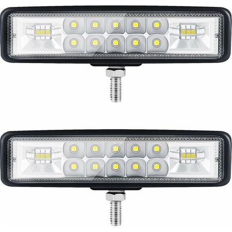 6” Phare LED Moto Phare de Travail led Tracteur 2 Rangs 9-36V 120W 12000LM 6000K Combinaison Spotlight+Floodlight Barre LED Off-road Phare Led 4x4 Pods d'éclairage LED pour Camions SUV Moto (1/5)
