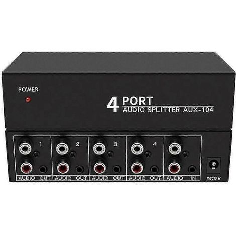 Distributeur audio RCA 1x4 L/R, compatible avec les ordinateurs et les lecteurs multimédias. (1/5)