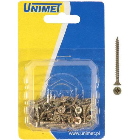 Holzschraube gelb verzinkt 4,0 x 40 mm OP-50 Stück - 509 4,0 x 40 UC