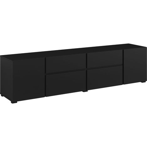 Mueble TV Elbleve 100, Negro, Número de puertas: 0, Número de cajones: 0, 195x48x40cm (1/5)