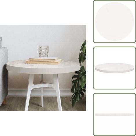 Mesa de comedor - vidaXL Tablero de mesa redondo madera maciza de pino blanco Ø50x3 cm - Mesa auxiliar