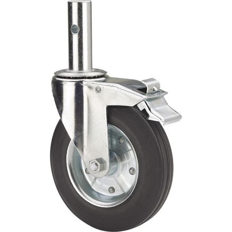 rueda giratora andamio eur. freno 201-200-8 metalico-goma negra rodillos
