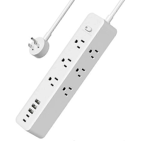 Multiprise 14 en 1 USB-C et USB-A avec protection contre les surtensions et fiche plate à trois côtés. (1/5)