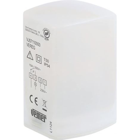 VEMER VJ57110000 VEREG-Interruttore Crepuscolare per Uso Esterno, Installazione a Parete o a Palo, Grigio Chiaro (1/3)